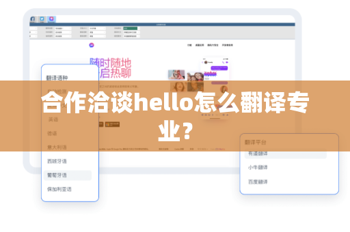 合作洽谈hello怎么翻译专业？