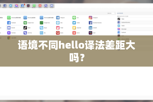 语境不同hello译法差距大吗？